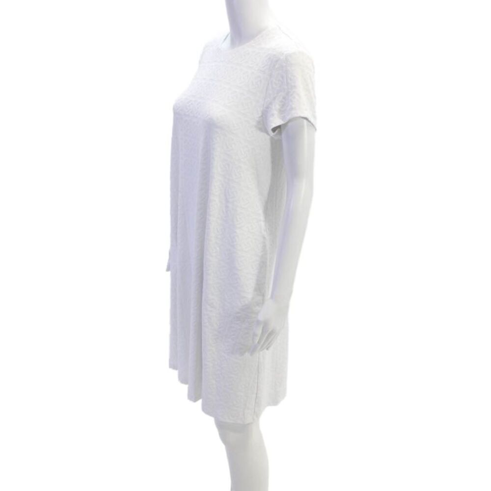 J. Mclaughlin Women's Round Neck Short Sleeves Printed A-Line Dress White Size M - Picture 2 of 7